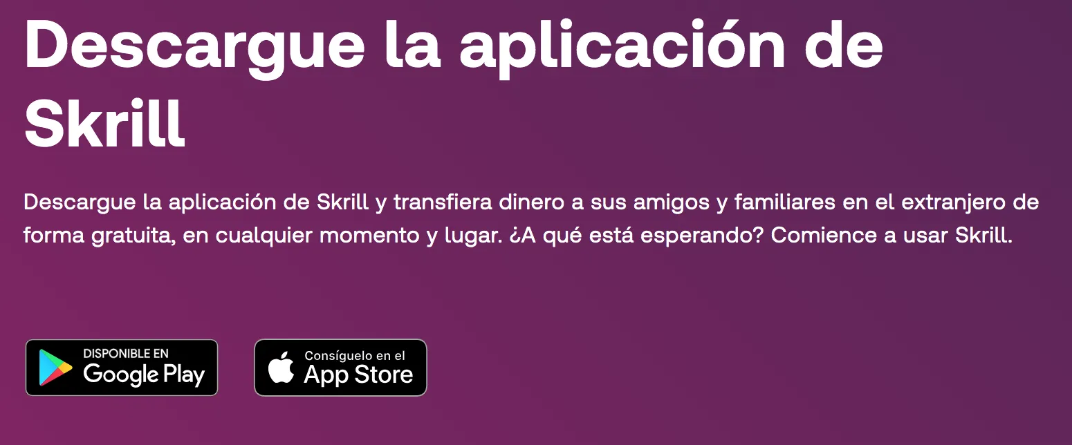 Skrill app android iOS